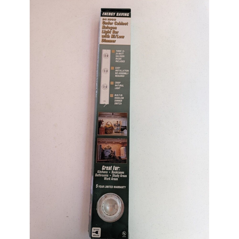 VTG Good Earth Lighting 24” Plug-In Under Cabinet Light Bar White Halogen